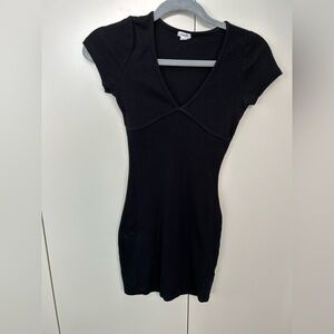 Garage Black Ribbed Bodycon Dress